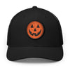 Halloween Pumpkin Jack-O’-Lantern Trucker Cap Hats Printify Circle One size Black / Black patch