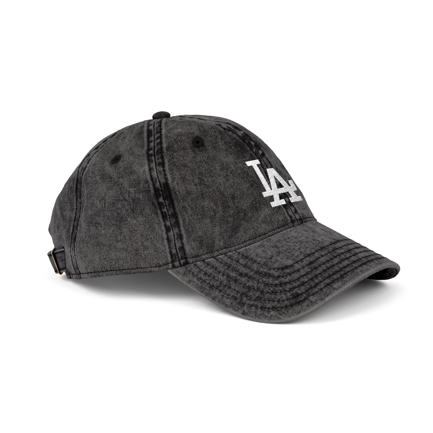 Vintage Embroidered LA Cap — Washed Red Baseball Hat Hats Printify