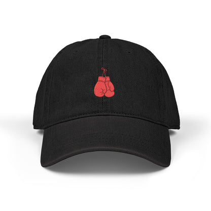 Embroidered Boxing Gloves Denim Hat — Vintage Sport Cap Hats Printify One size Black