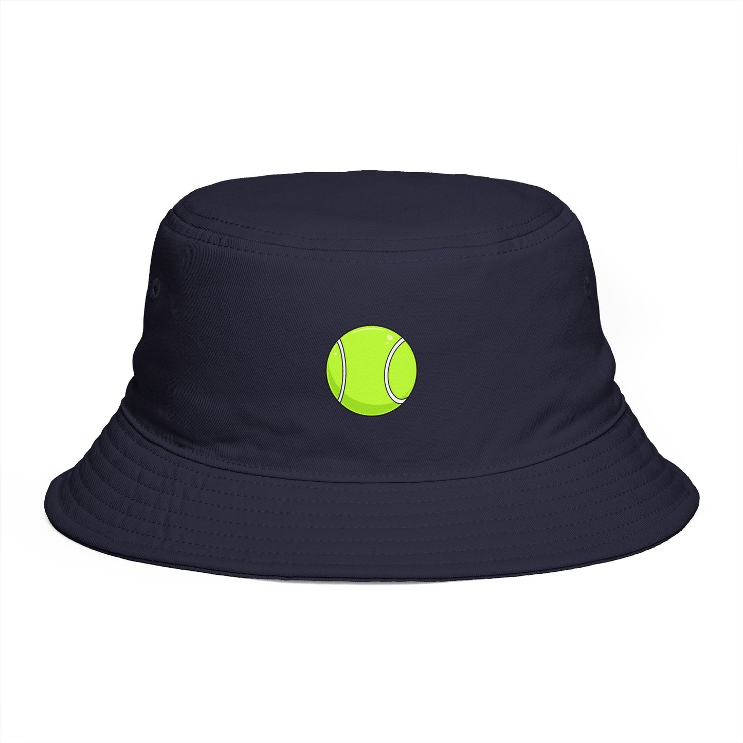 Tennis Ball Brown Bucket Hat — Retro Sport Casual Sun Hat Hats Printify One size Navy