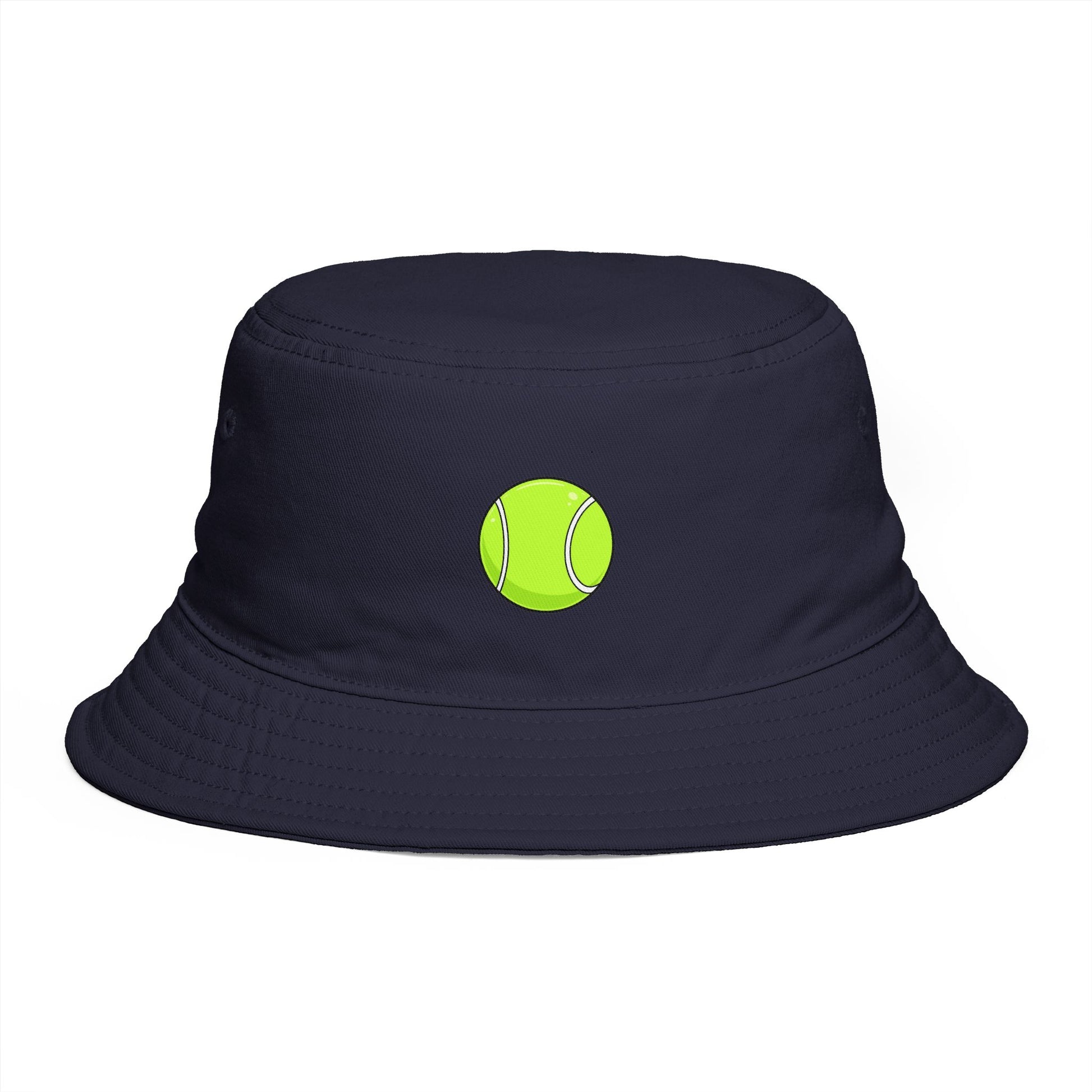 Tennis Ball Brown Bucket Hat — Retro Sport Casual Sun Hat Hats Printify One size Navy