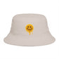 Smiley Drip Bucket Hat — Retro Melted Smile Face Sun Hat Hats Printify One size Bone