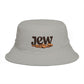 Bucket Hat — 'Jew' Logo with Bagels Embroidery | Retro Jewish Food Pride Cap Hats Printify One size Storm