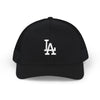 Embroidered LA Logo Snapback Trucker Cap Hats Printify One size Black