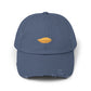 Distressed Black Cap with Golden Leaf Embroidery — Casual Fall Baseball Hat Hats Printify Scotland Blue One size