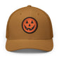 Halloween Pumpkin Jack-O’-Lantern Trucker Cap Hats Printify Circle One size Caramel / Black patch