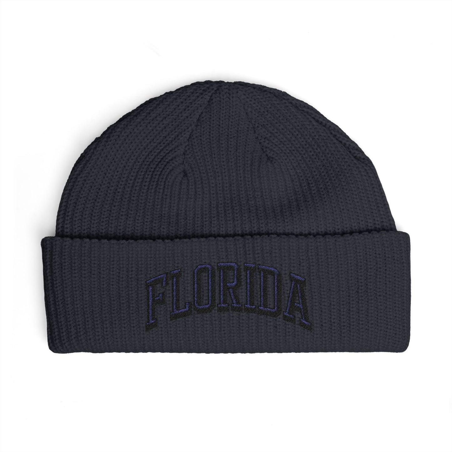 Florida Cuff Beanie - Embroidered Collegiate Knit Hat Hats Printify One size Navy