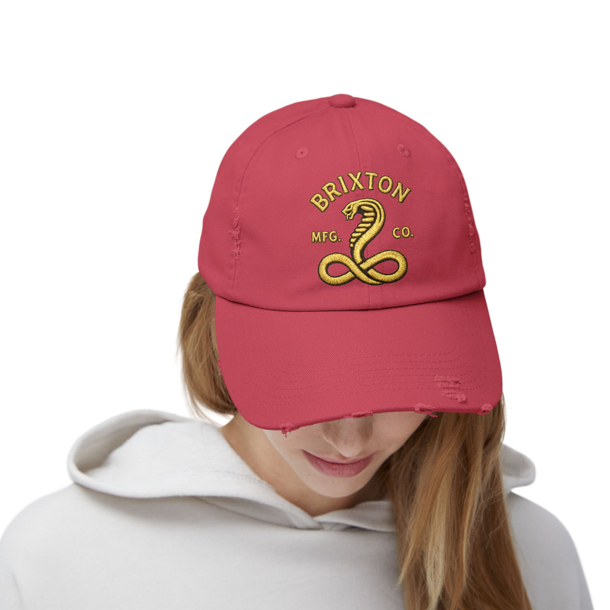 Distressed Brixton Cobra Cap — Vintage Embroidered Snake Hat