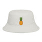 Pineapple Embroidered Bucket Hat — Tropical Summer Sun Hat Hats Printify One size Ecru