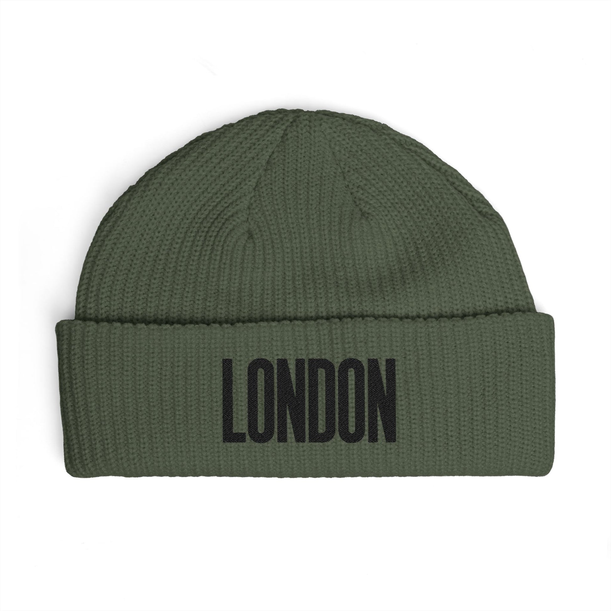 London Cuff Beanie – Embroidered City Knit Hat Hats Printify One size Cypress