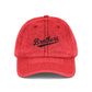 Vintage Embroidered 'Brothers' Cap — Washed Retro Baseball Hat Hats Printify One size Red