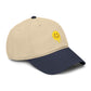 Washed Baseball Cap — Drippy Yellow Smile Embroidered Hat Hats Printify