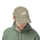 Distressed Mountain Hat — Minimal White Peak Embroidered Cap