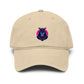 Embroidered Neon Samurai Baseball Cap — Washed Cotton Hat Hats Printify One size Khaki