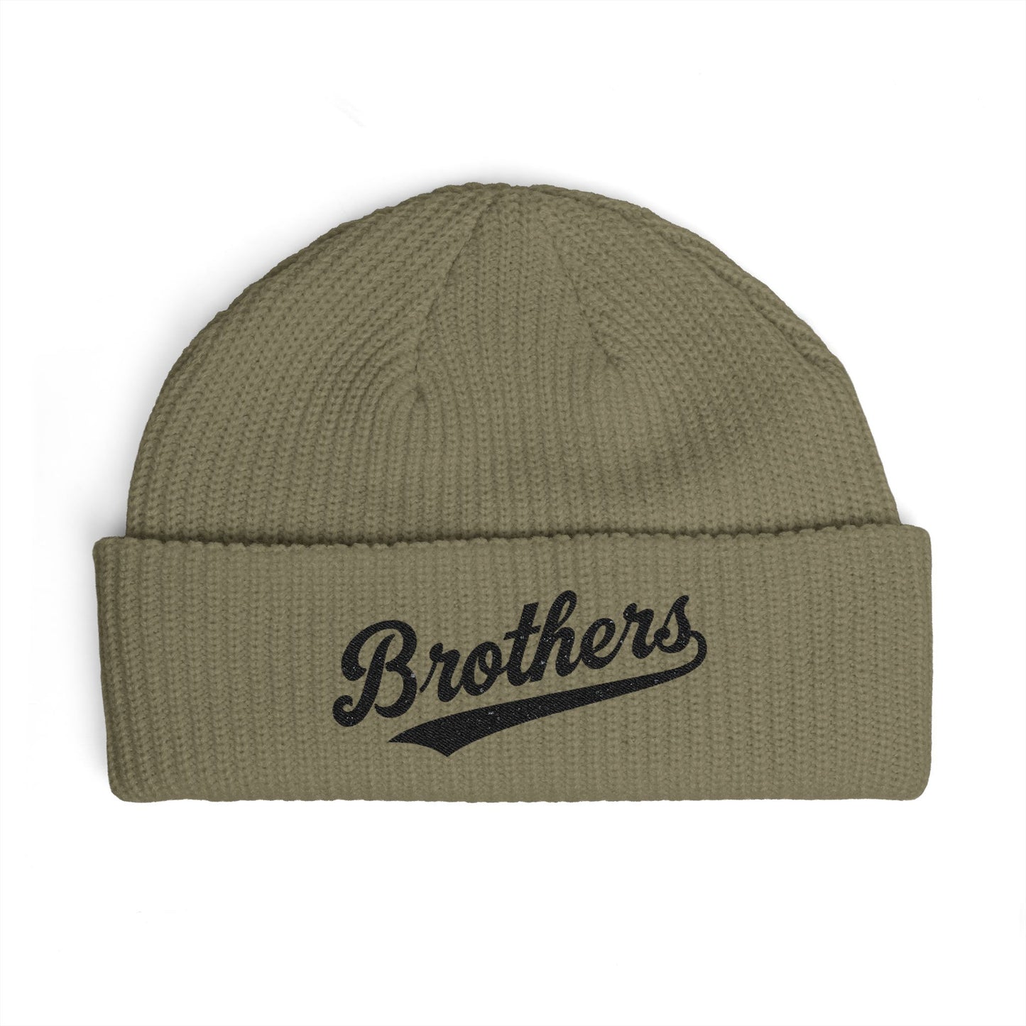 Brothers Cuff Beanie — Embroidered Knit Hat for Siblings & Crew