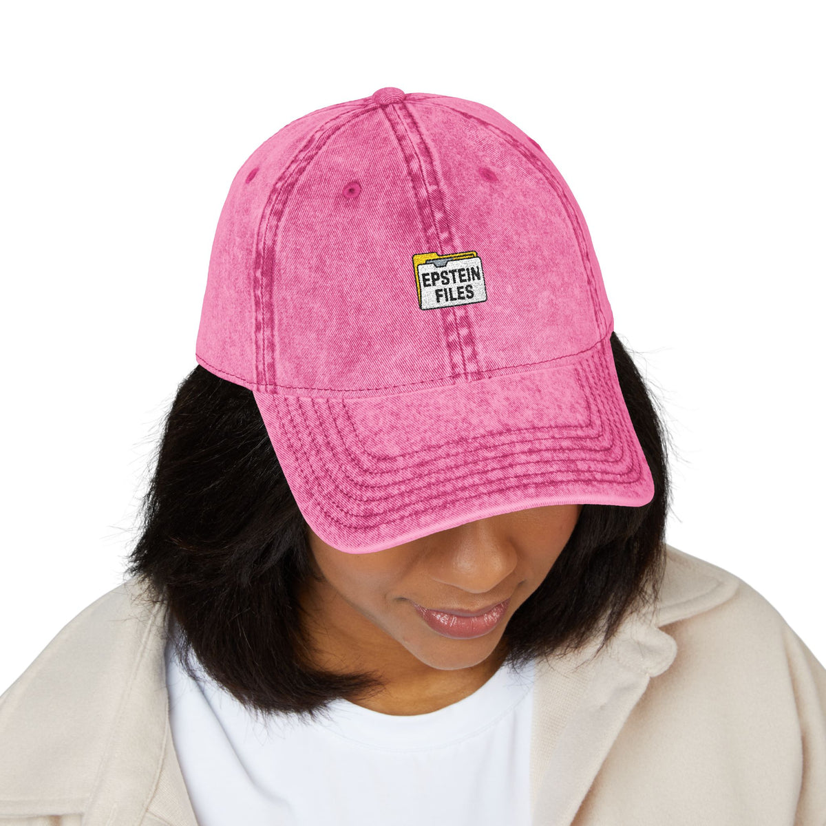 Embroidered Vintage Cap — "Epstein Files" Patch Dad Hat Hats Printify
