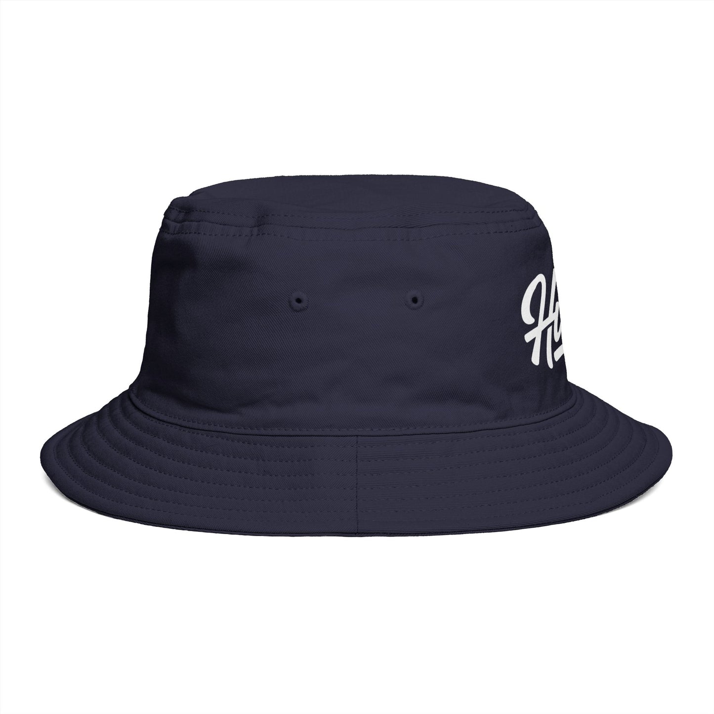 Hustle Embroidered Bucket Hat — Retro Script Streetwear Cap