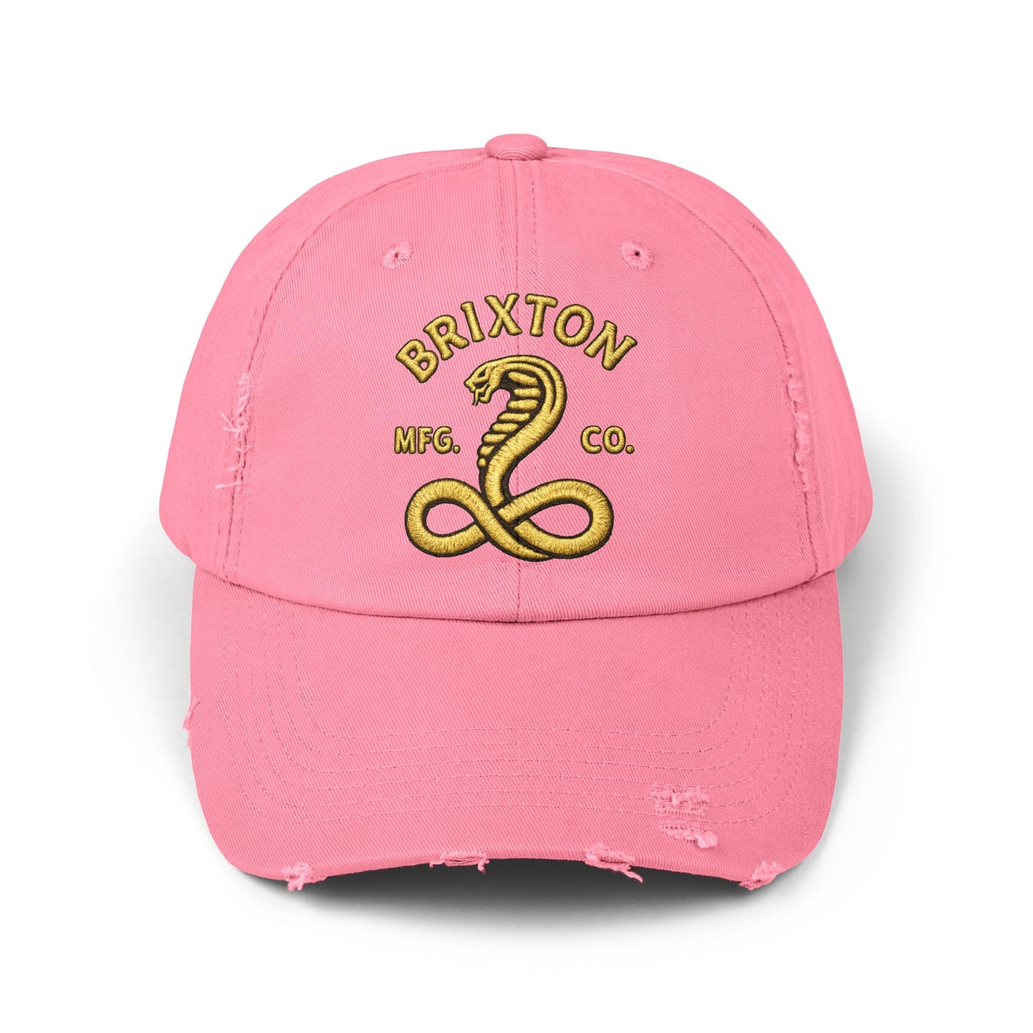 Distressed Brixton Cobra Cap — Vintage Embroidered Snake Hat Hats Printify True Pink One size