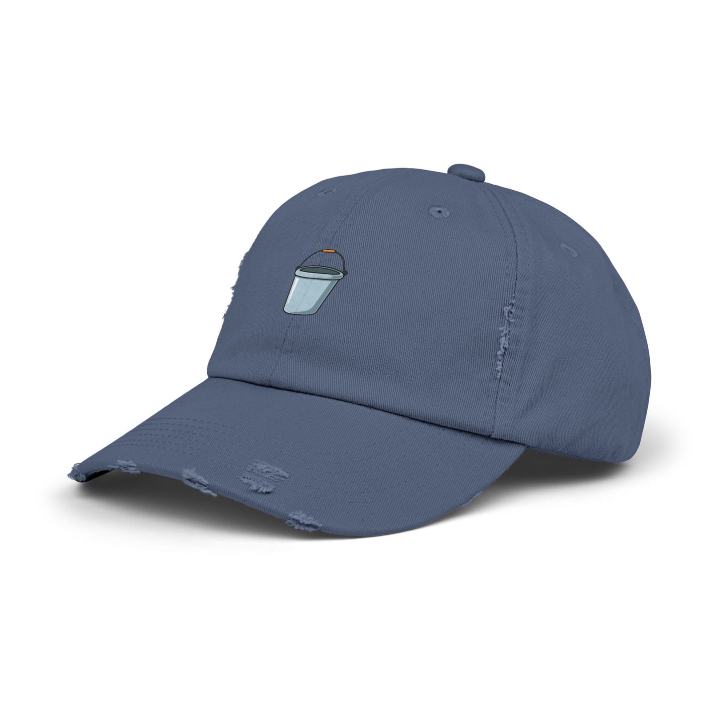 Distressed Bucket Hat — Embroidered Ice Bucket Design Cap Hats Printify