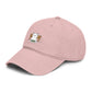Washed Baseball Cap with Cute White Cat Embroidery