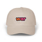 Dad Cap — White Embroidered "war" Patch Hat Hats Printify Stone One size