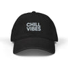 Chill Vibes Embroidered Denim Hat — Casual Relaxed Baseball Cap Hats Printify One size Black