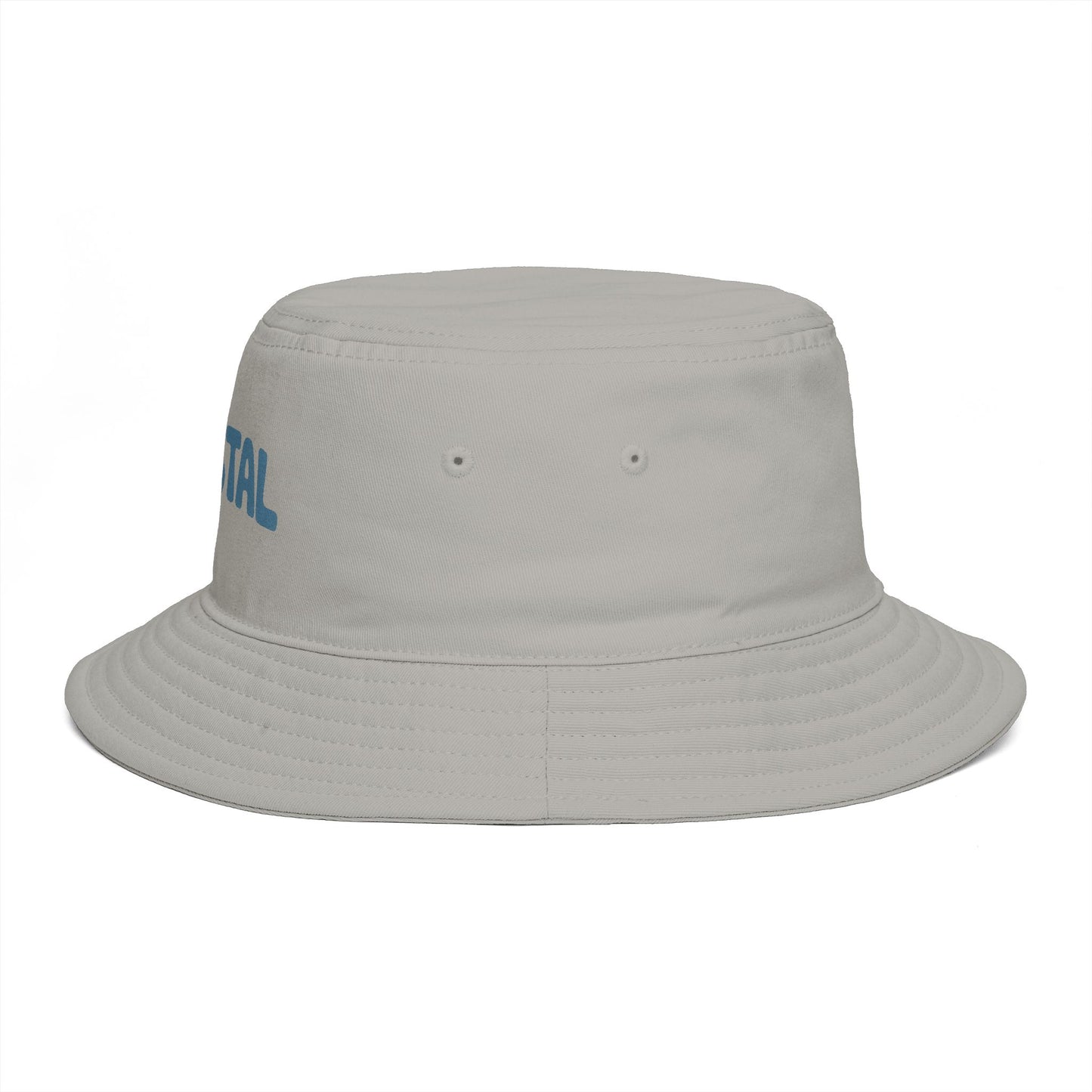 Coastal Bucket Hat — Brown Beach Sun Hat with 'COASTAL' Retro Text