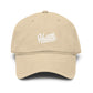 Hustle Washed Baseball Cap — Vintage Script Embroidered Hat Hats Printify One size Khaki