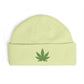 Embroidered Glitter Cannabis Leaf Cuff Beanie Hats Printify