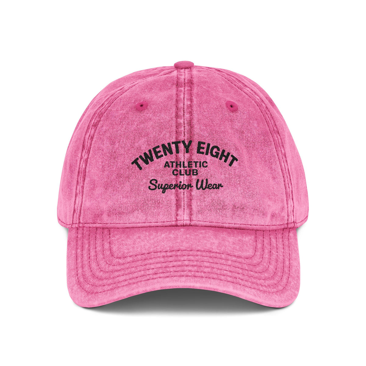 Vintage Embroidered Cap — 'TWENTY EIGHT' Distressed Dad Hat Hats Printify One size Pink