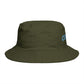 Coastal Bucket Hat — Brown Beach Sun Hat with 'COASTAL' Retro Text