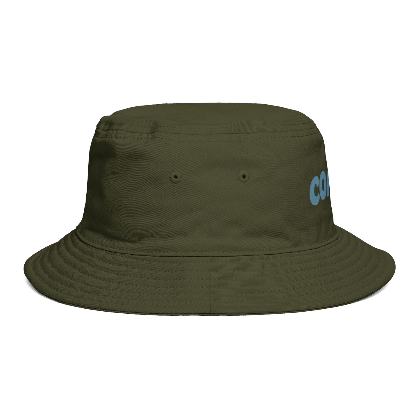Coastal Bucket Hat — Brown Beach Sun Hat with 'COASTAL' Retro Text
