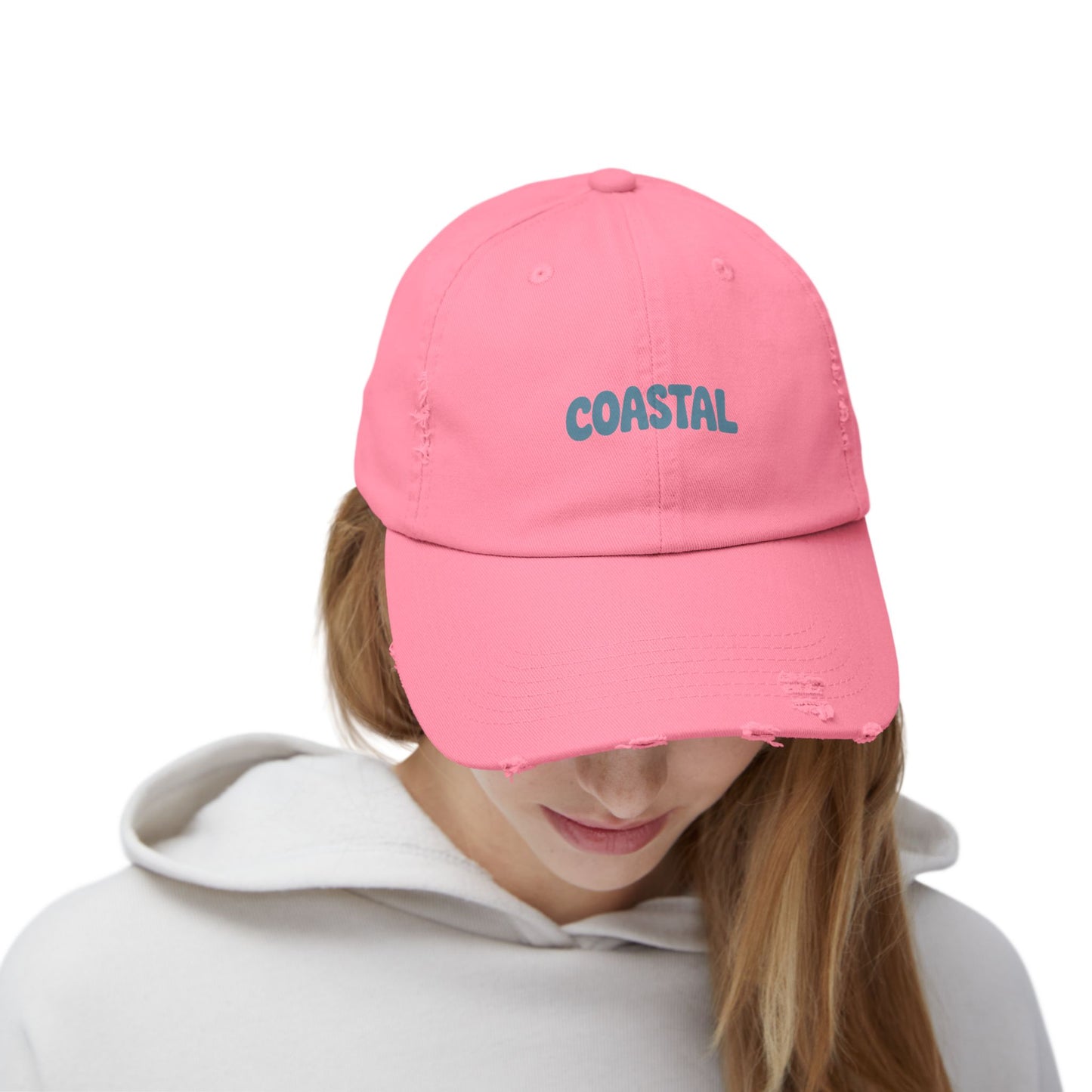 Coastal Distressed Baseball Cap — Vintage Ocean Graphic Hat