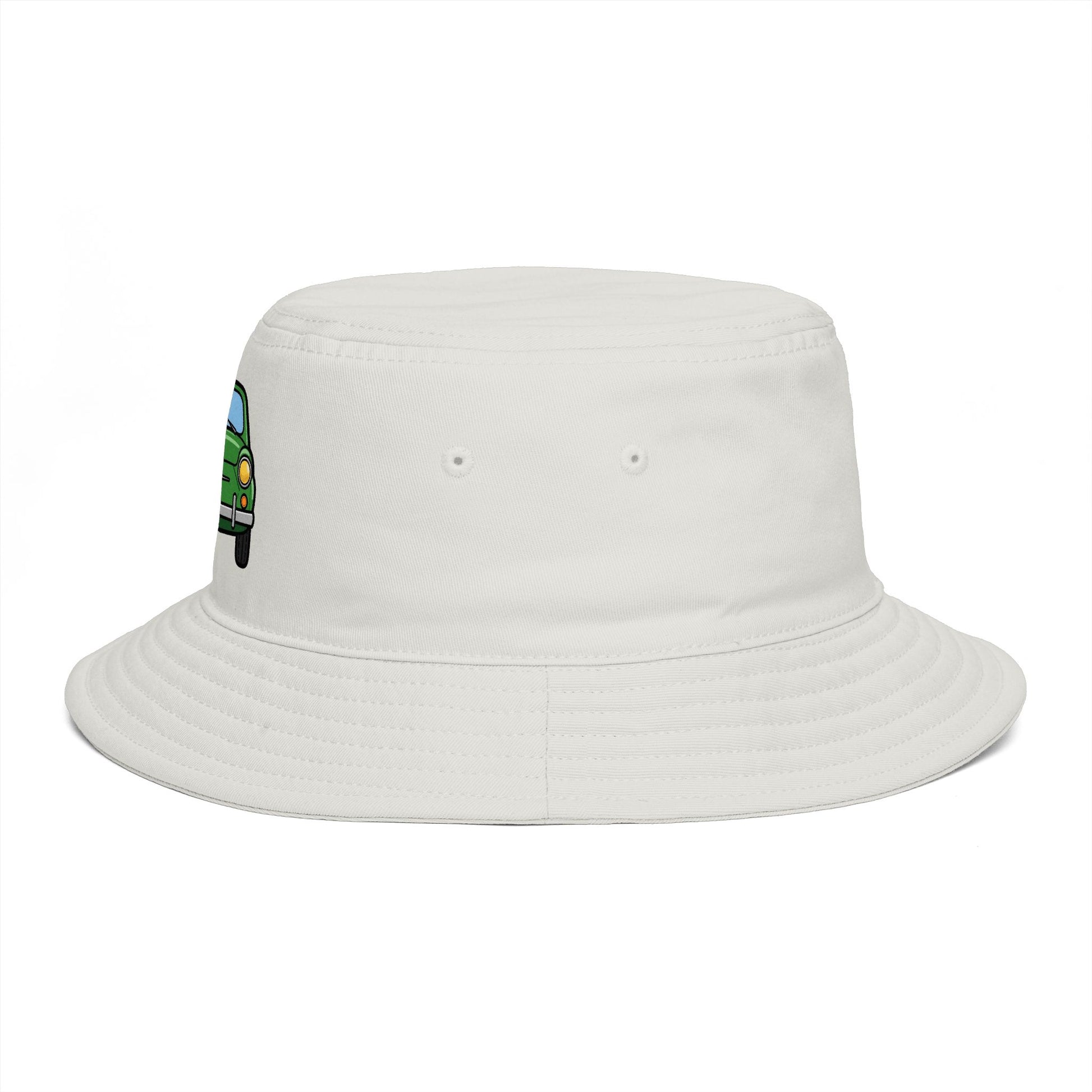 Bucket Hat — Retro Green Car Embroidered Bucket Hat Hats Printify