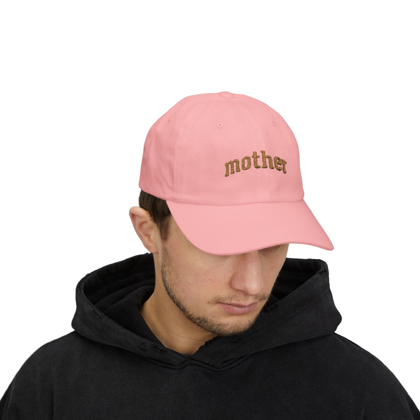 Mother Embroidered Dad Cap — Casual White Baseball Hat for Moms, Mother's Day Gift