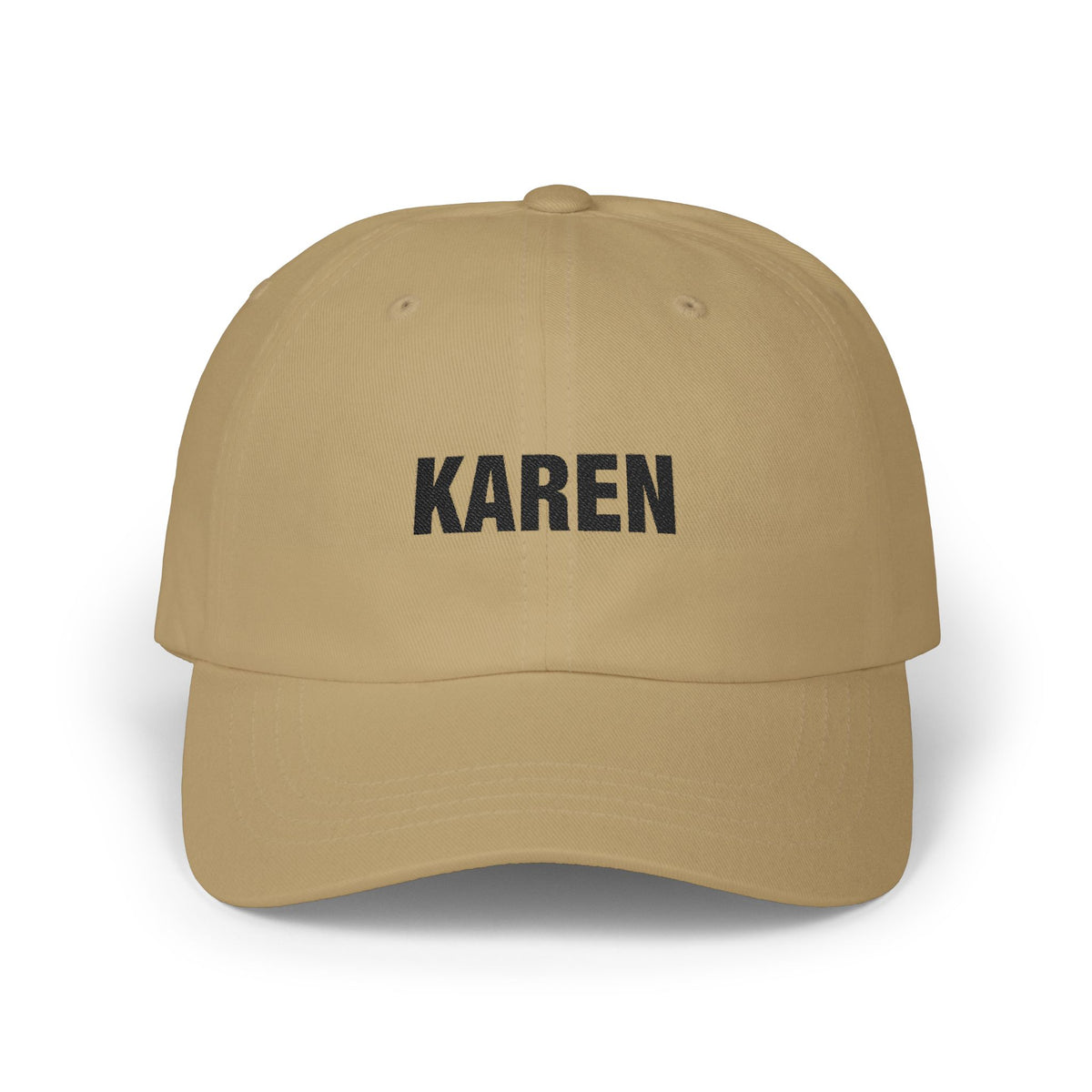 Karen Embroidered Dad Cap — Funny Personalized Name Baseball Hat Hats Printify Khaki One size