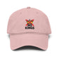No Kings Washed Baseball Cap — Distressed Crown Embroidered Hat Hats Printify One size Dusty Rose