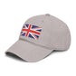 Washed Cotton Baseball Cap with Distressed Union Jack Patch Hats Printify