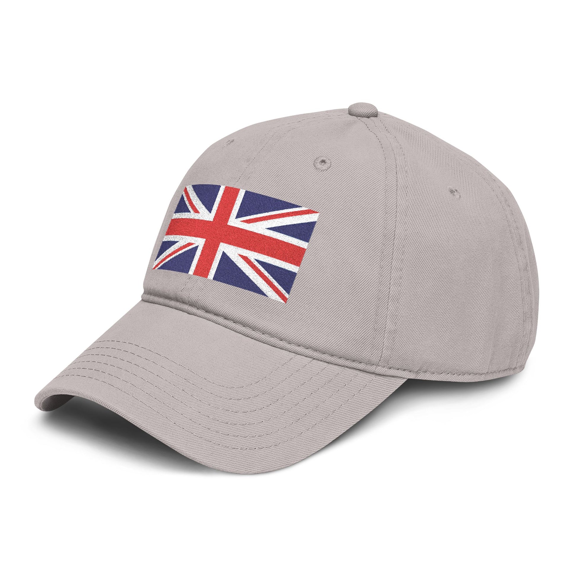 Washed Cotton Baseball Cap with Distressed Union Jack Patch Hats Printify