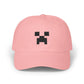 Pixel Creeper Face Cap | Classic Dad Cap, Gaming Dad Hat Hats Printify Pink One size