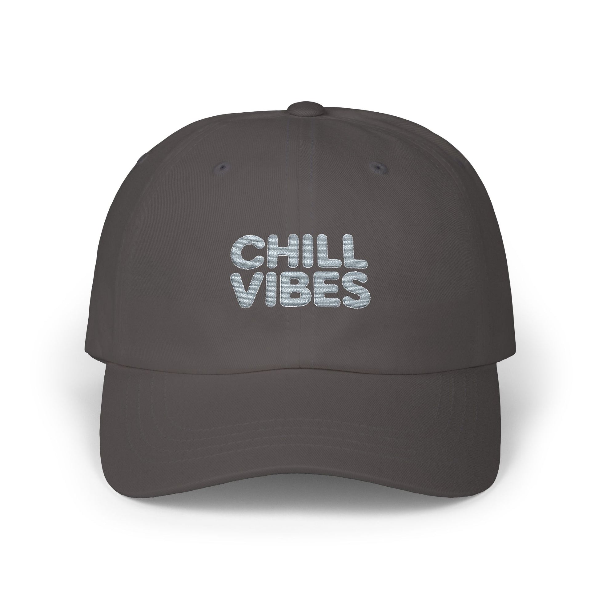 Dad Cap — "Chill Vibes" Embroidered Baseball Hat Hats Printify Dark Grey One size