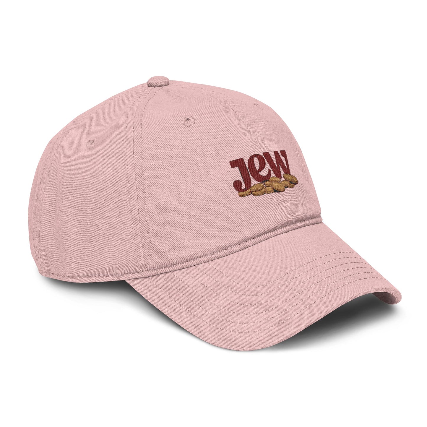 Embroidered "Jew" Challah Bread Washed Baseball Cap