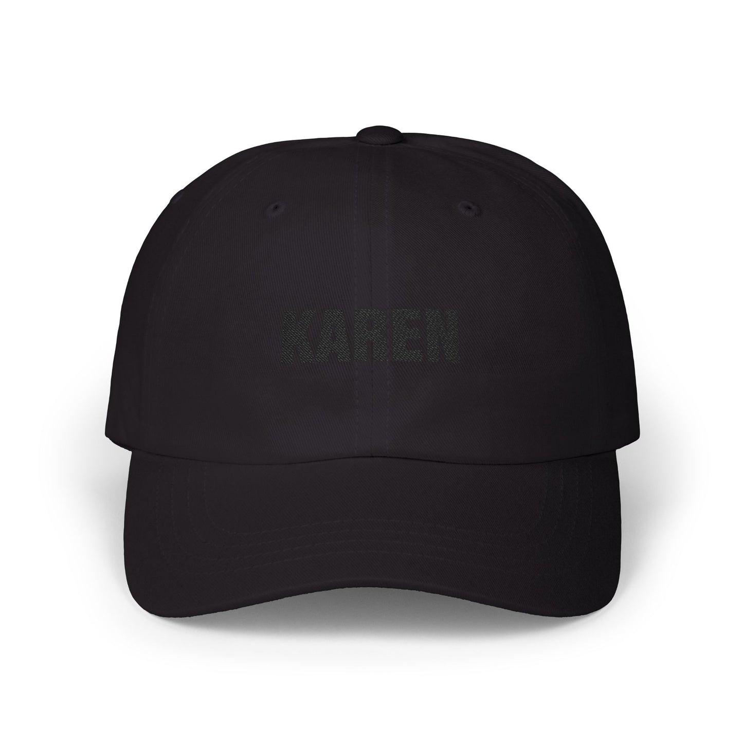 Karen Embroidered Dad Cap — Funny Personalized Name Baseball Hat Hats Printify Black One size