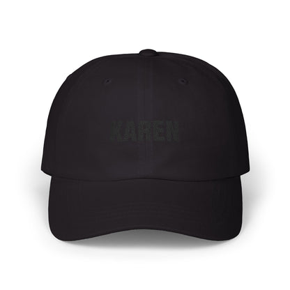 Karen Embroidered Dad Cap — Funny Personalized Name Baseball Hat Hats Printify Black One size