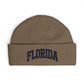 Florida Cuff Beanie - Embroidered Collegiate Knit Hat Hats Printify One size Walnut