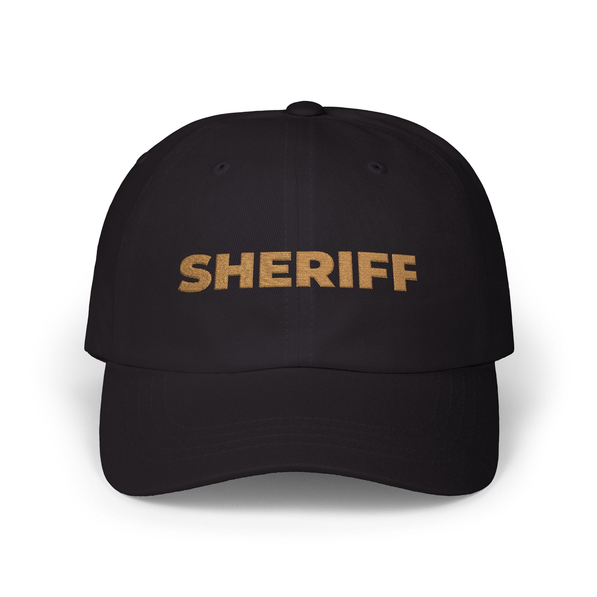 Sheriff Floral Dad Cap — Embroidered Sheriff Hat Hats Printify Black One size