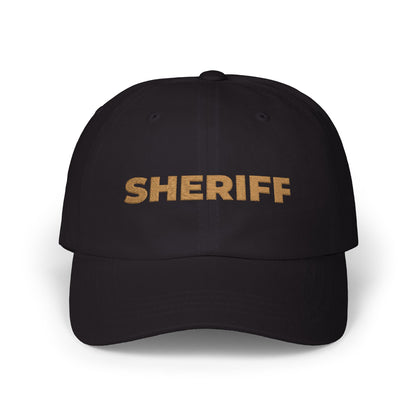 Sheriff Floral Dad Cap — Embroidered Sheriff Hat Hats Printify Black One size