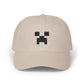 Pixel Creeper Face Cap | Classic Dad Cap, Gaming Dad Hat Hats Printify Stone One size