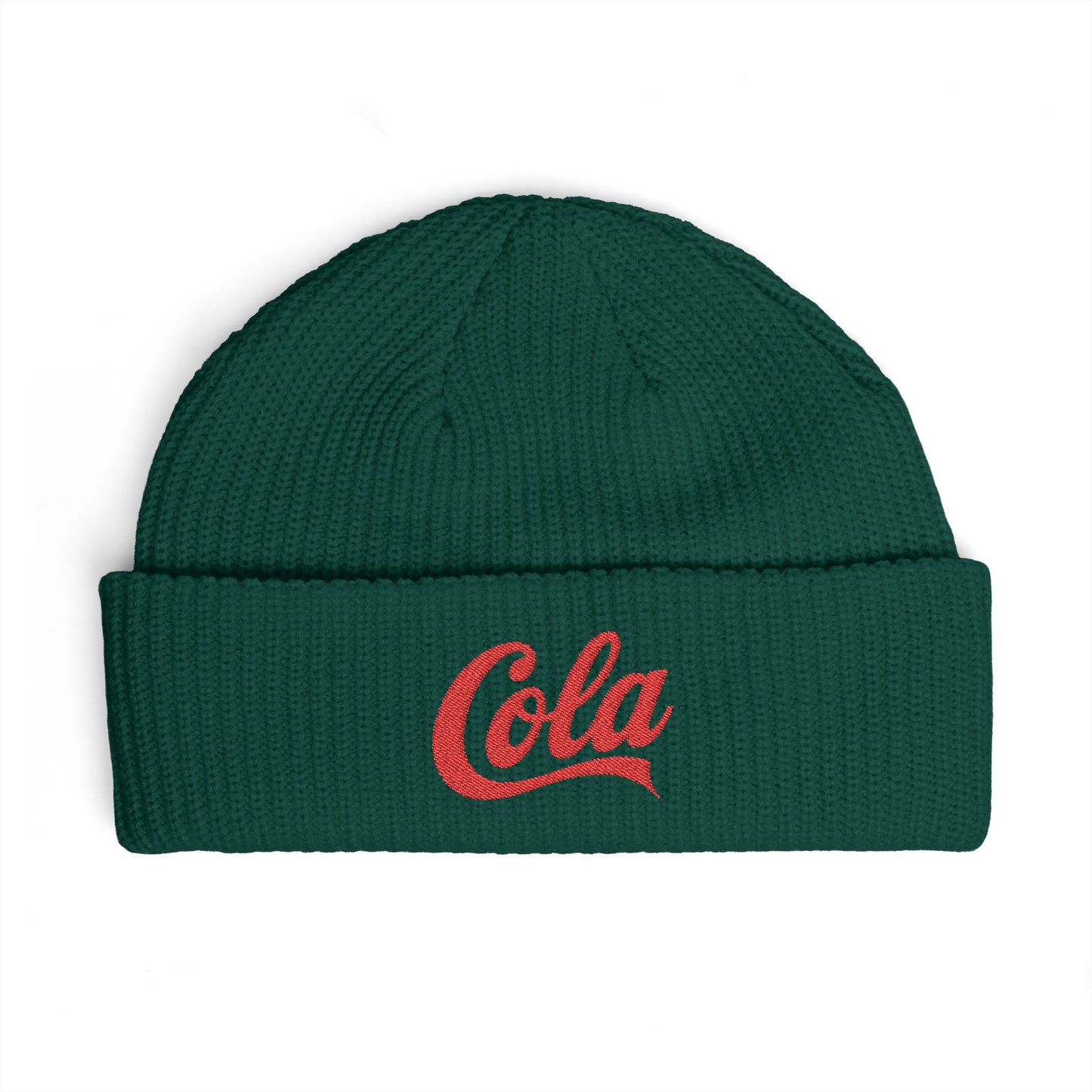 Cola Cuff Beanie — Retro Script Knit Hat Hats Printify