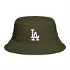 Brown LA Logo Bucket Hat — Casual Streetwear Sun Hat Hats Printify One size Army